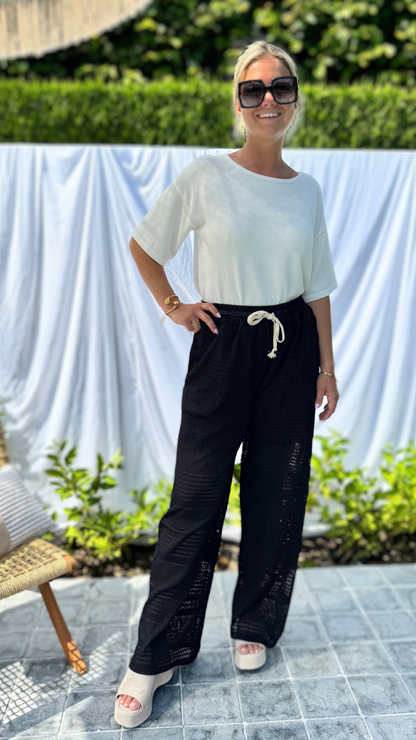 Black Crochet  Pants