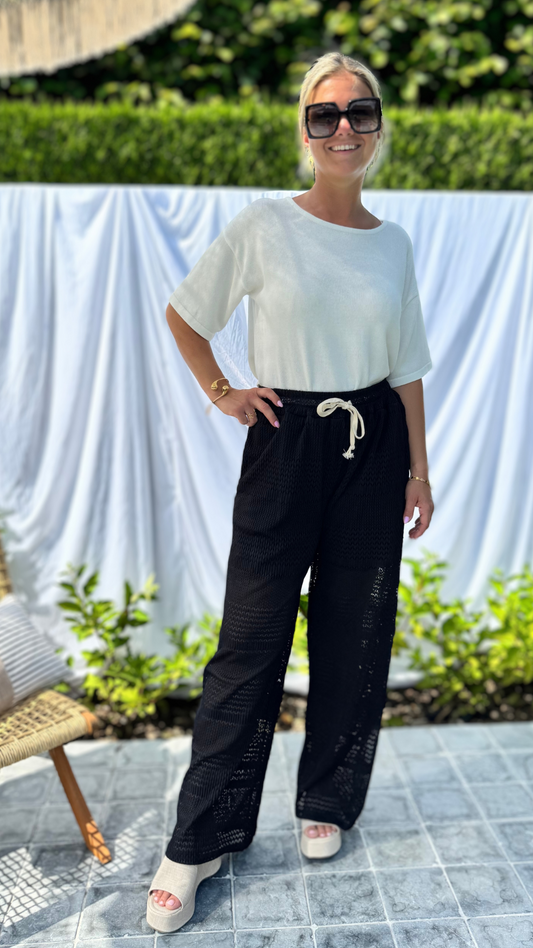 Black Crochet  Pants