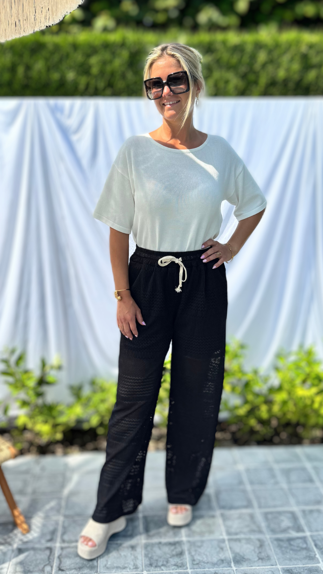 Black Crochet  Pants