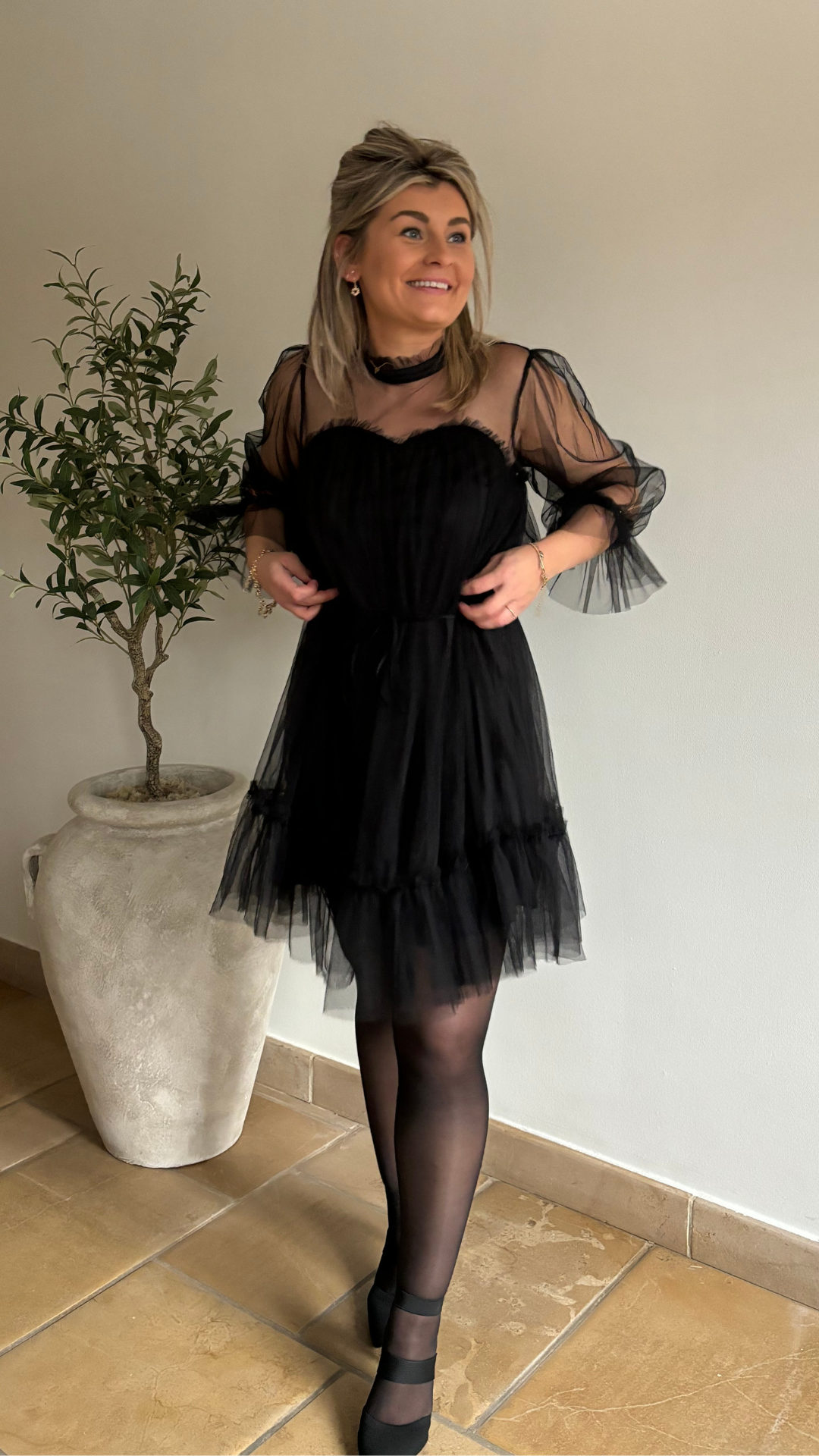 Black tule dress