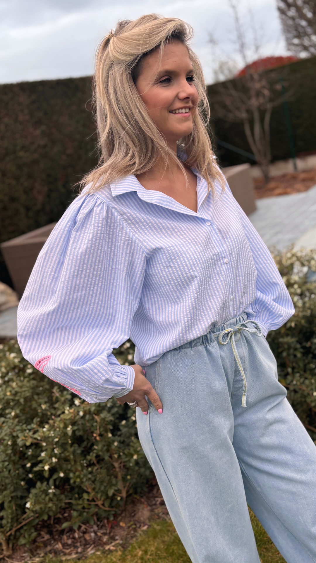 Blouse neon palms