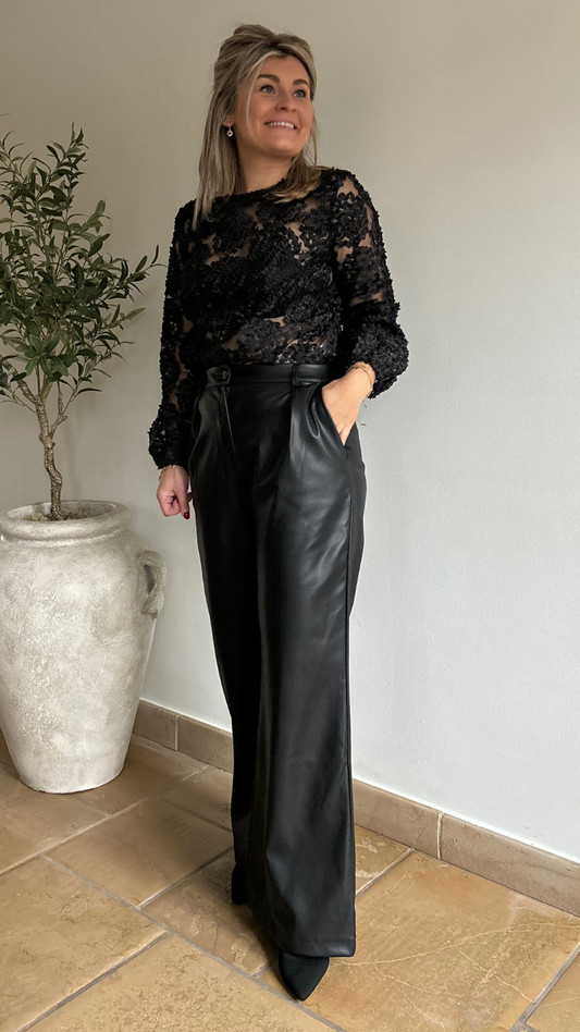 Black leather pants