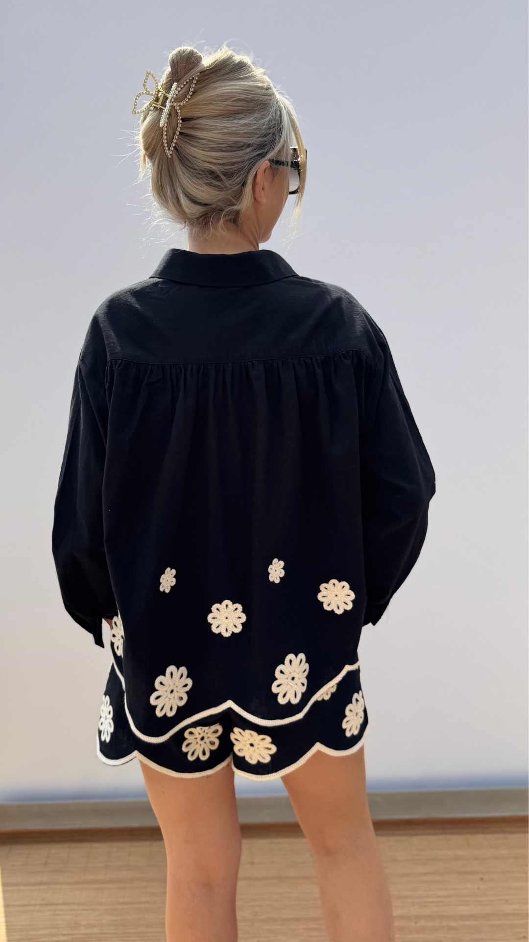 Black broderie Set