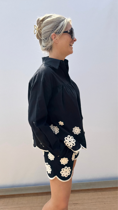 Black broderie Set