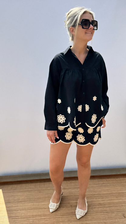 Black broderie Set