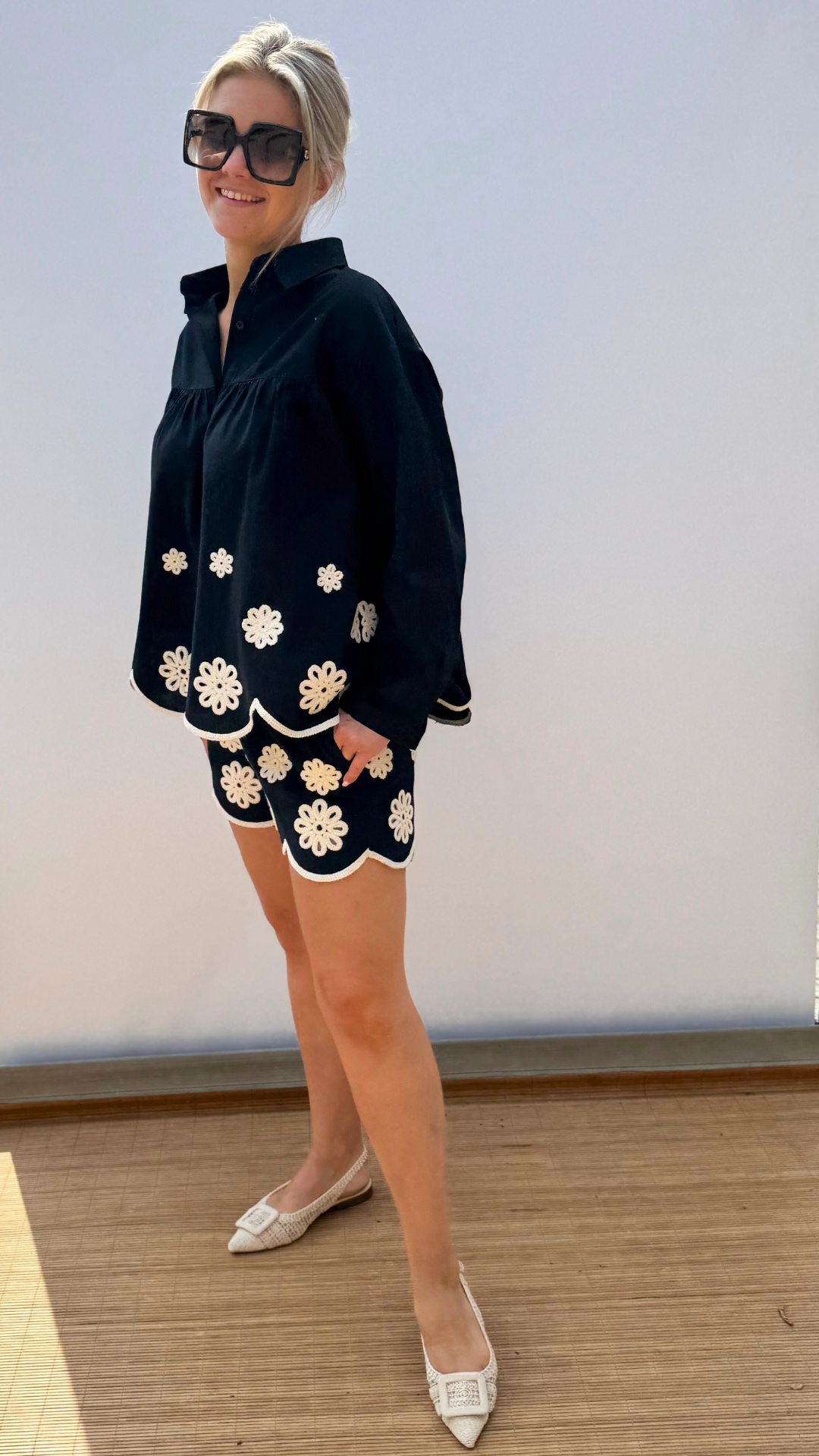 Black broderie Set