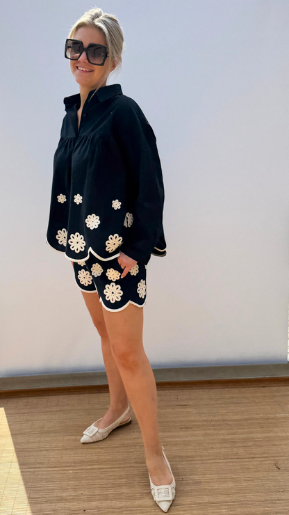 Black broderie Set