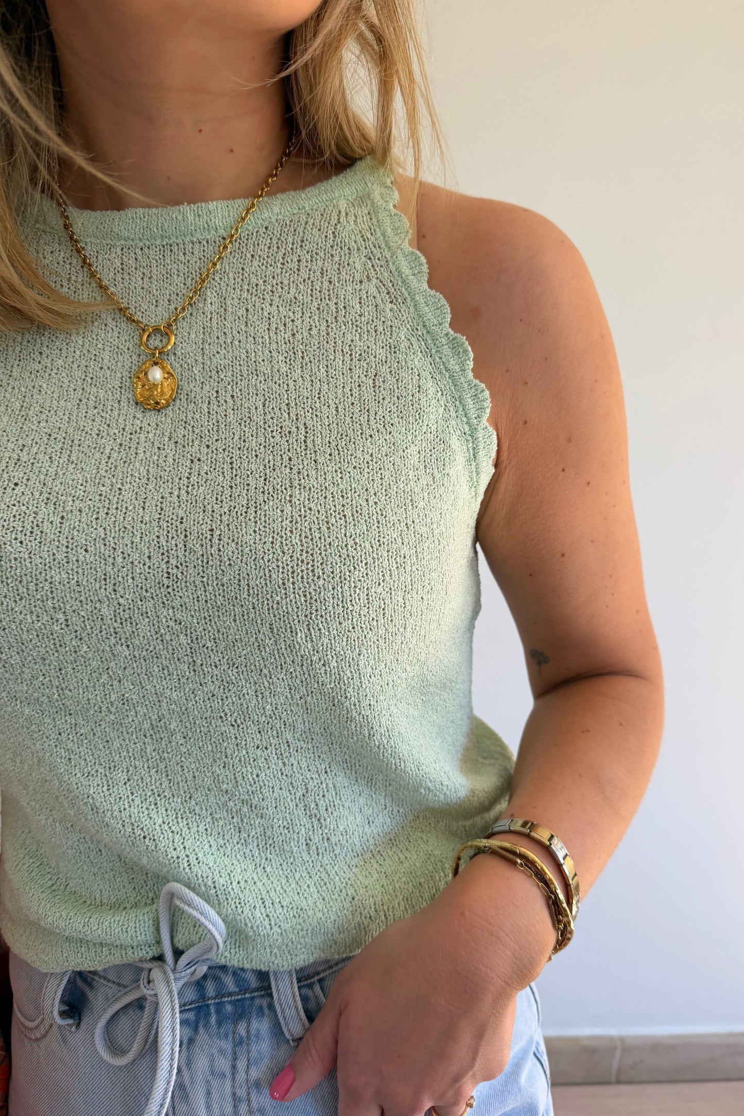 Minty knitted top