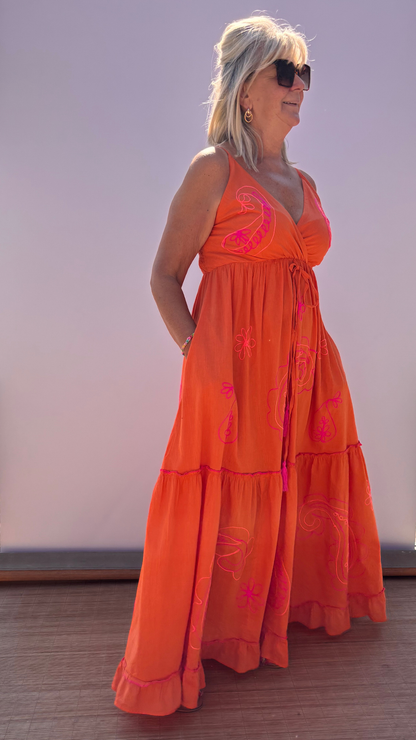 Viva Coral Maxi Dress