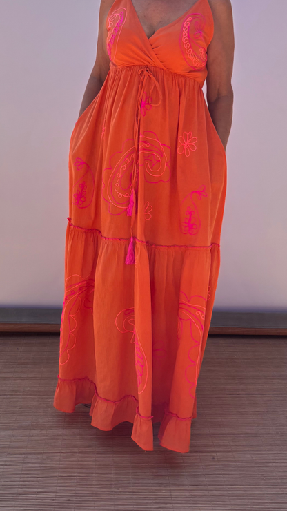 Viva Coral Maxi Dress