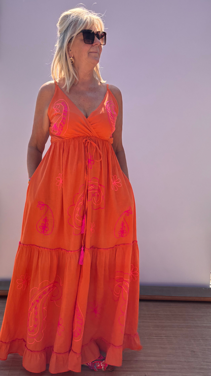Viva Coral Maxi Dress