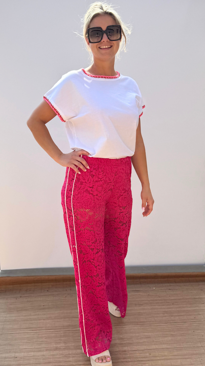 Lace Pants Fuchsia