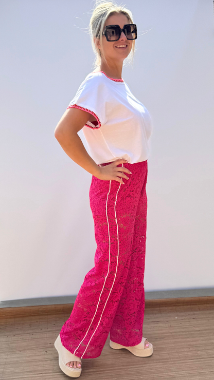 Lace Pants Fuchsia