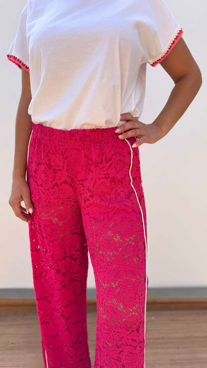 Lace Pants Fuchsia