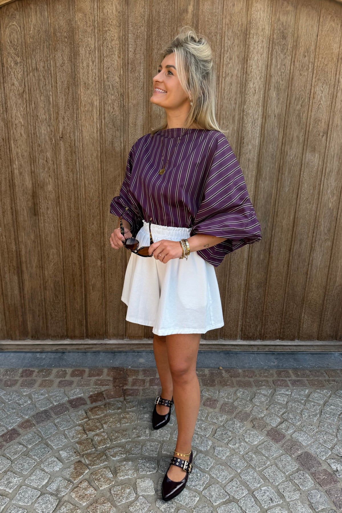 Isya gestreepte blouse bordeaux
