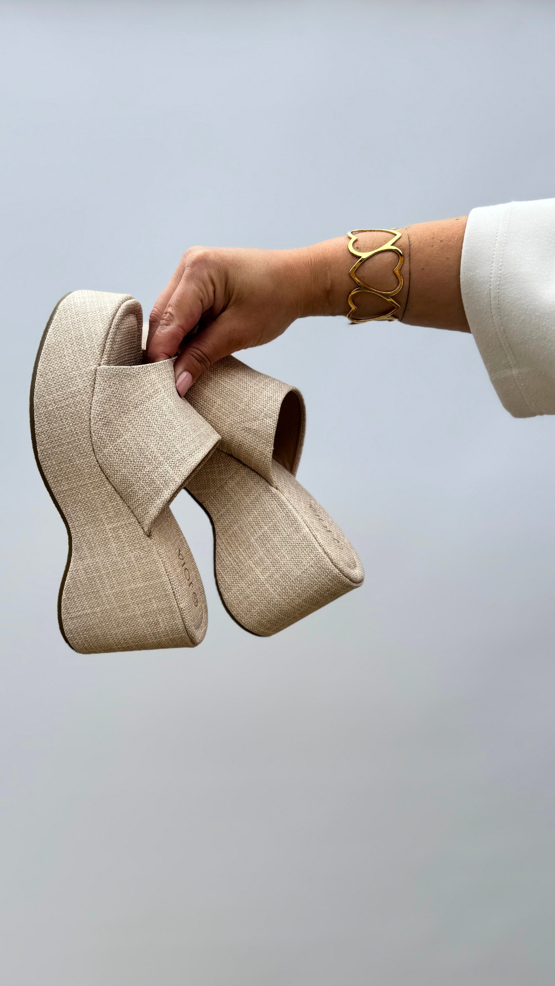 Linen Platform Mule