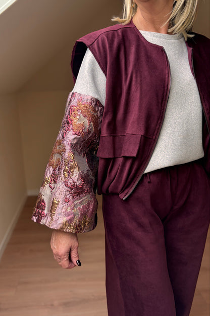 Jacquard Sleeve sweater (Grijs)