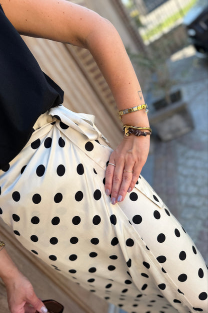 Satin Polka Dot maxi skirt
