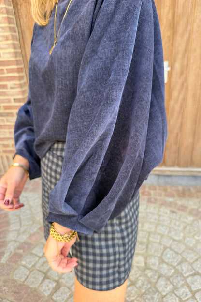 Velvet jeans blouse
