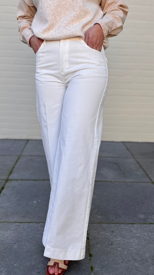 White palazzo jeans