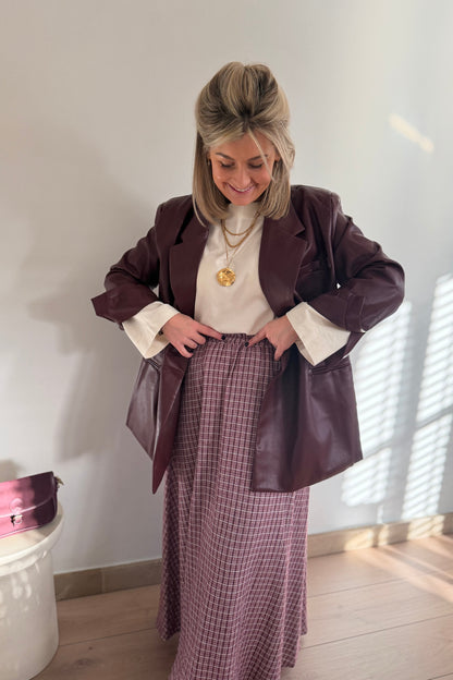Burgundy leatherlook blazer