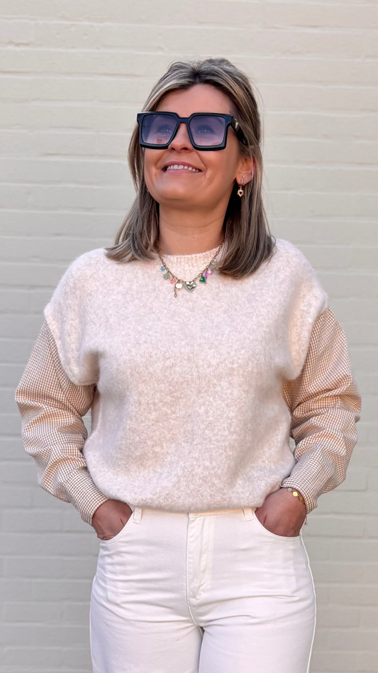 Blouse knit beige
