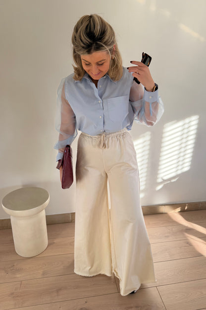 Cream Wide pants