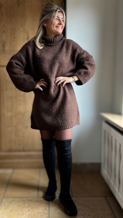 Chocolate knit dress