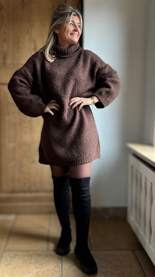 Chocolate knit dress