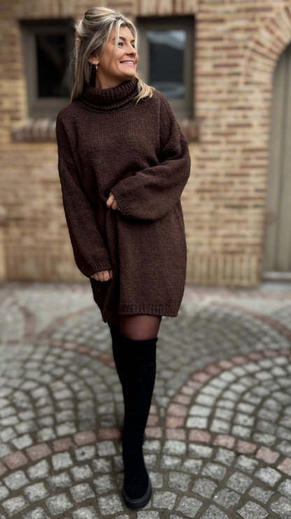 Chocolate knit dress