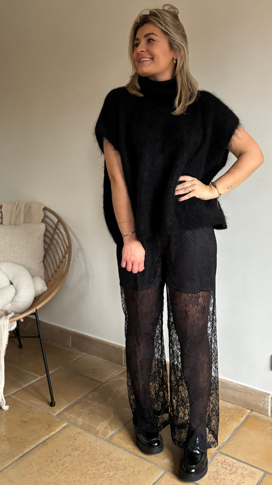 Lace pants black