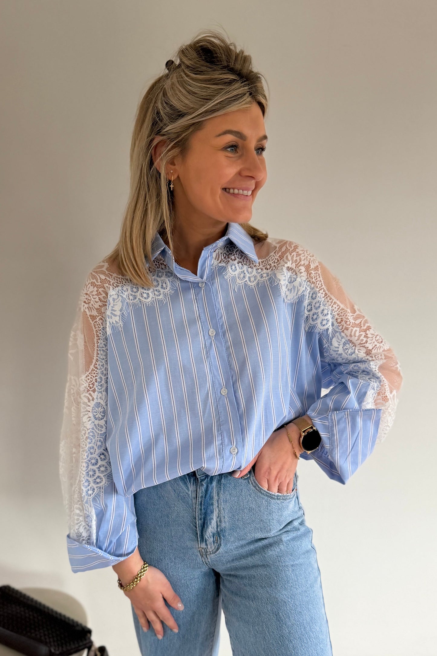 Milly Lace Blouse blauw