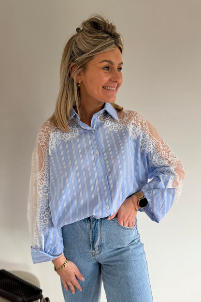 Milly Lace Blouse blauw