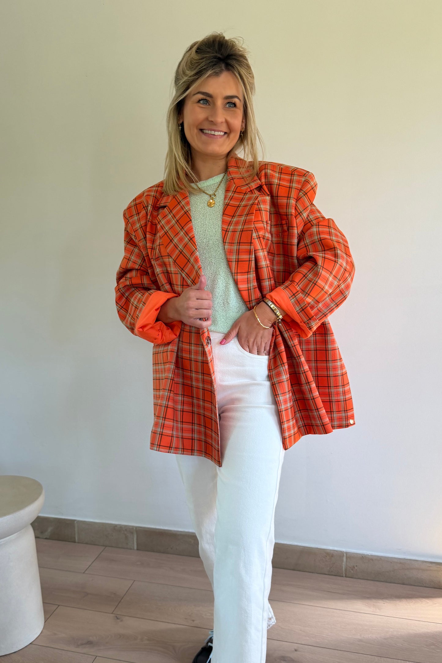 Jasmin Blazer oranje-ecru