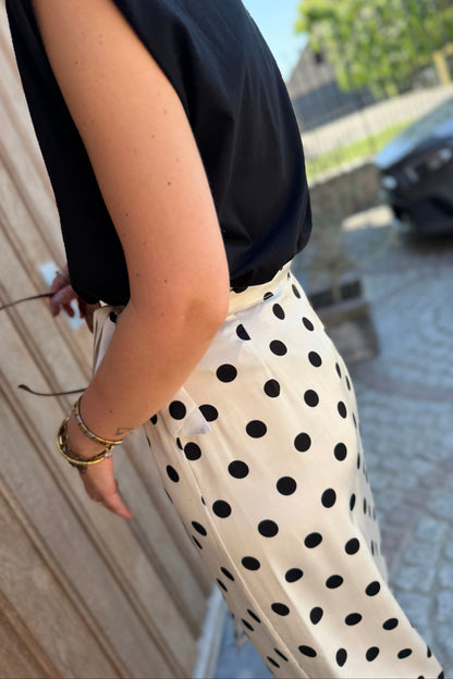 Satin Polka Dot maxi skirt
