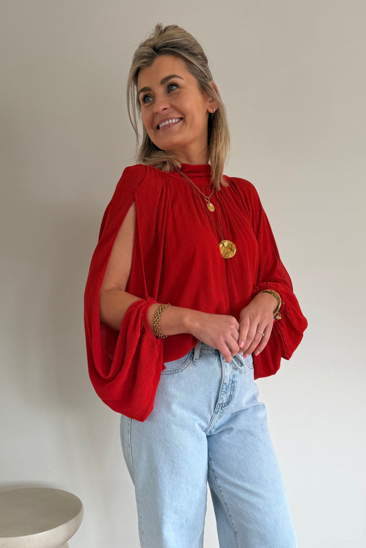 Clarisse blouse Butter Red