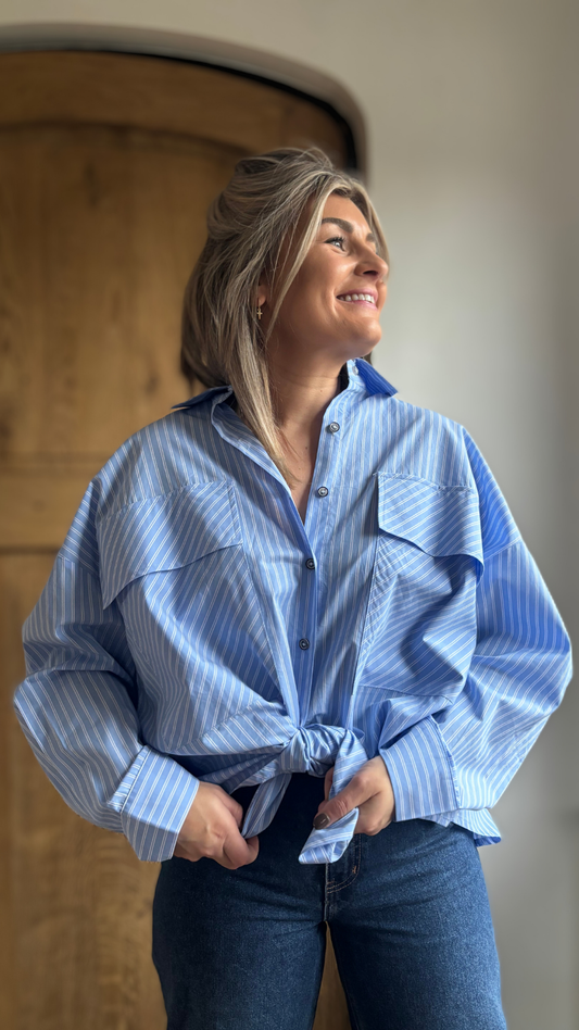Blue striped shirt