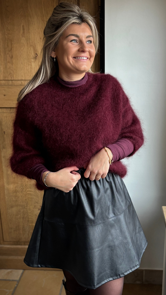 Burgundy mohair