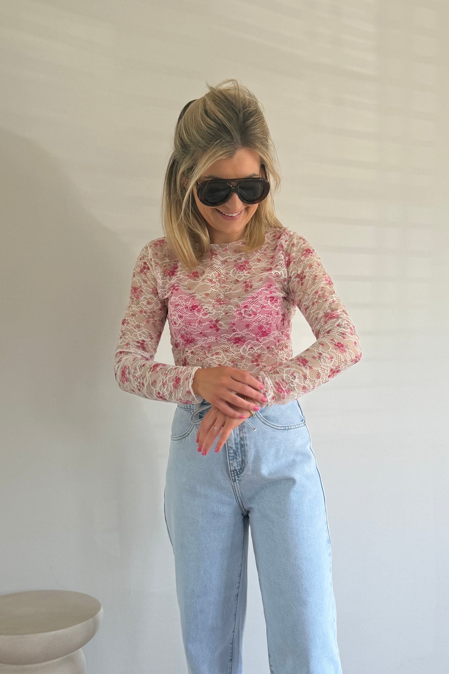 Ivar lace top Wit