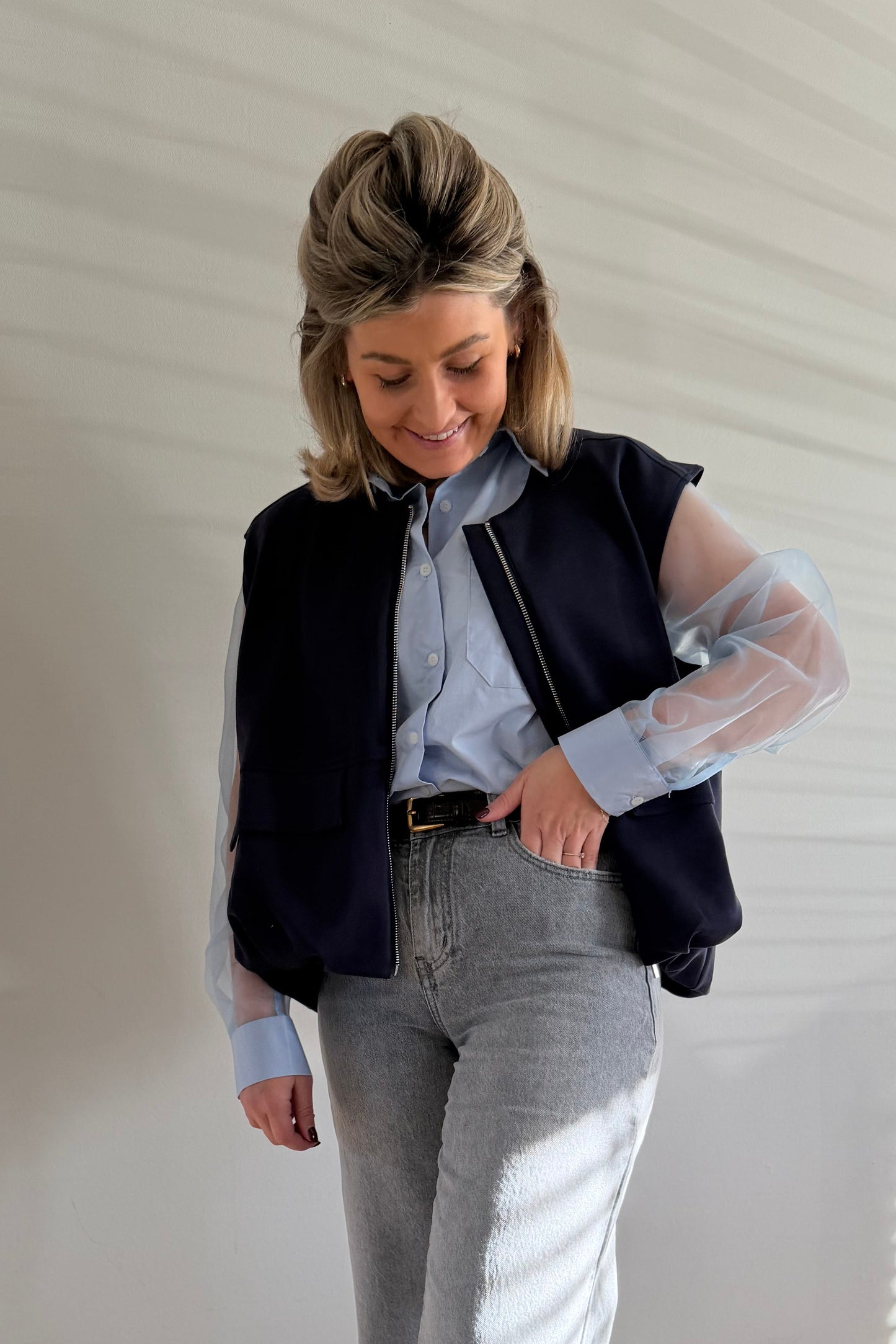 Navy Zip cardigan