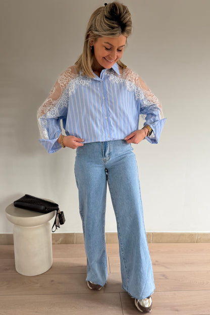 Milly Lace Blouse blauw