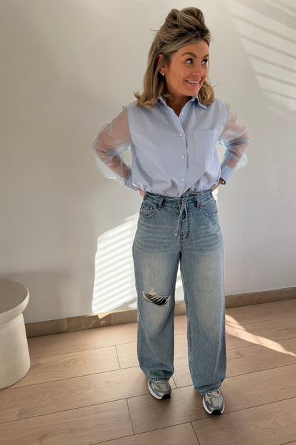 Ripped wide jeans