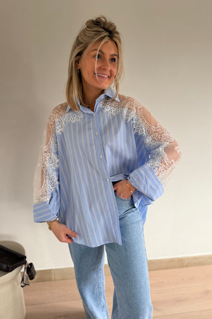 Milly Lace Blouse blauw