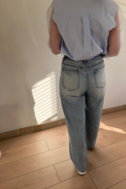 Ripped wide jeans