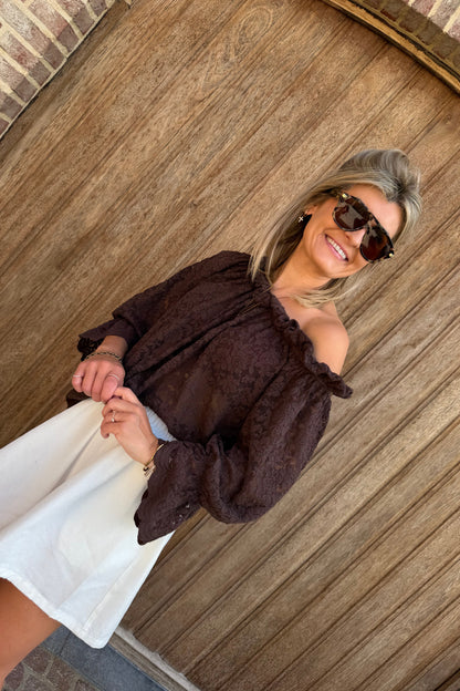 Lumi Lace top bruin