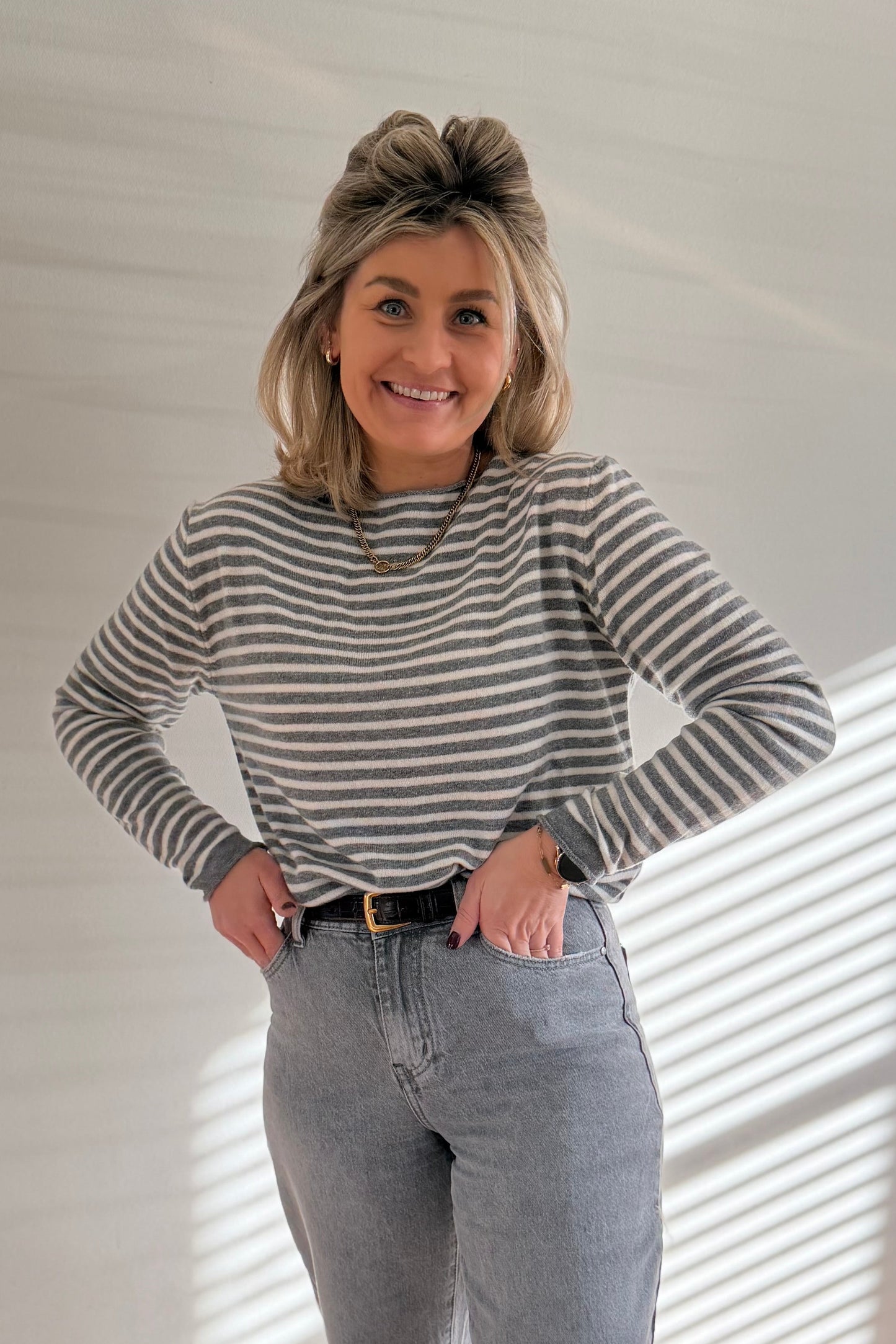 Lou Knit grijs-off white