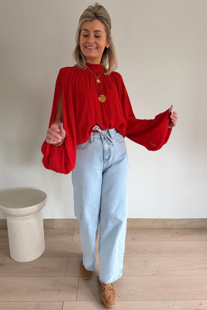 Clarisse blouse Butter Red