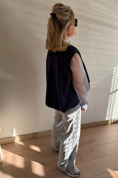 Navy Zip cardigan