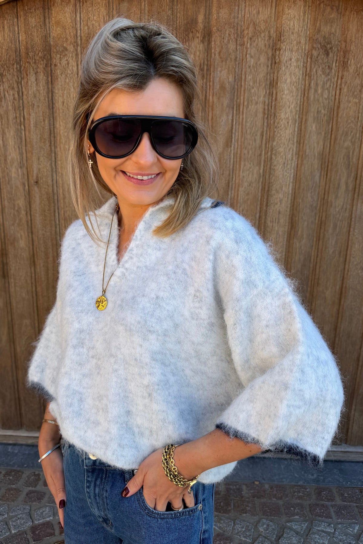Estelle Polo knit (grijs)