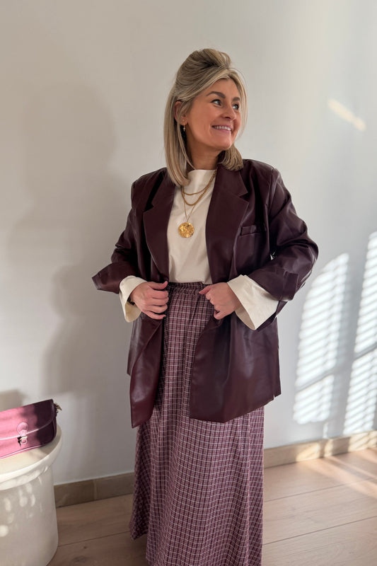 Burgundy leatherlook blazer